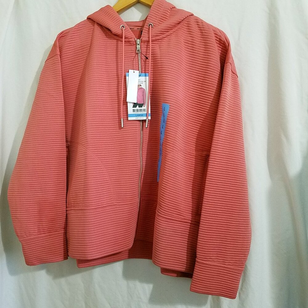 DKNY Tech Ottoman Jacket Rust Women’s Size Large NWT - Picture 4 of 13